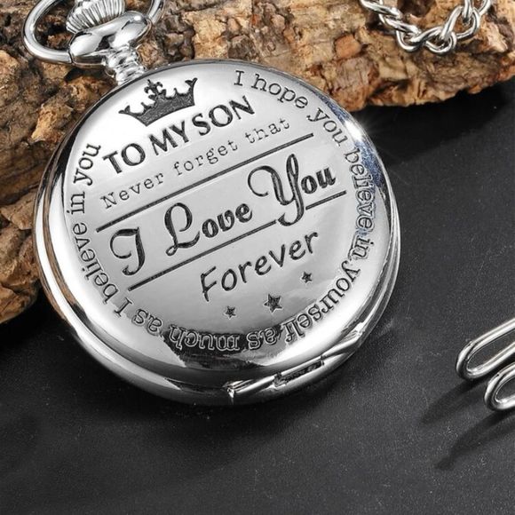 Engraved silver tone watch​​​ - Picture 3 of 4